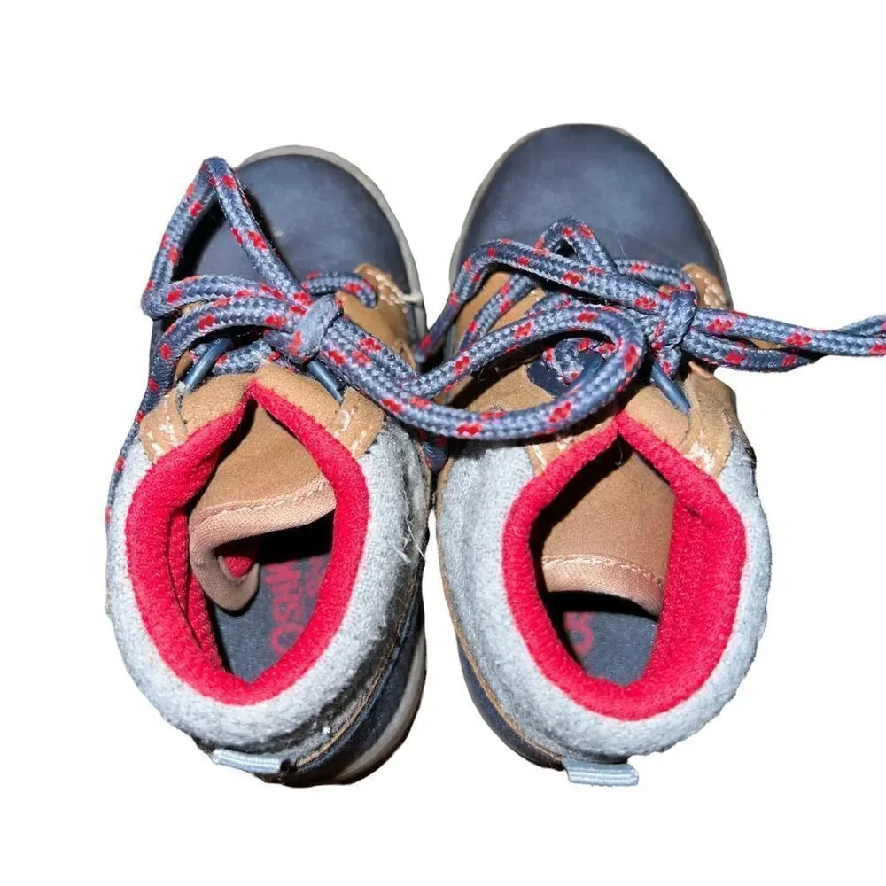 OshKosh‎ B'Gosh Toddler Brent Hiking Boots Blue Brown Gray 5M Lace Up